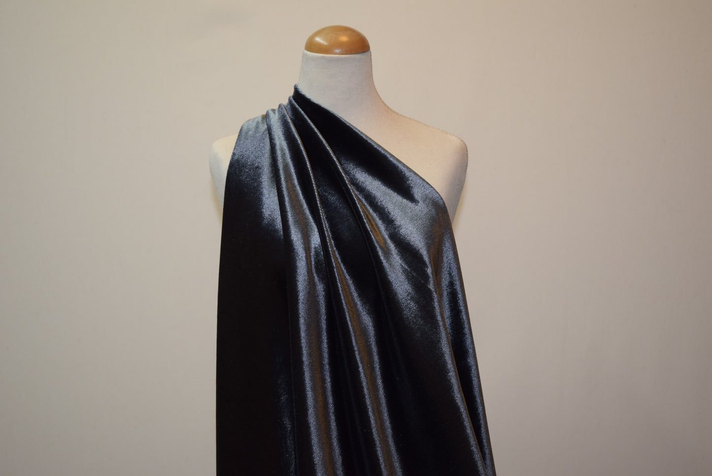 Silver Grey Stretch Panné Velvet