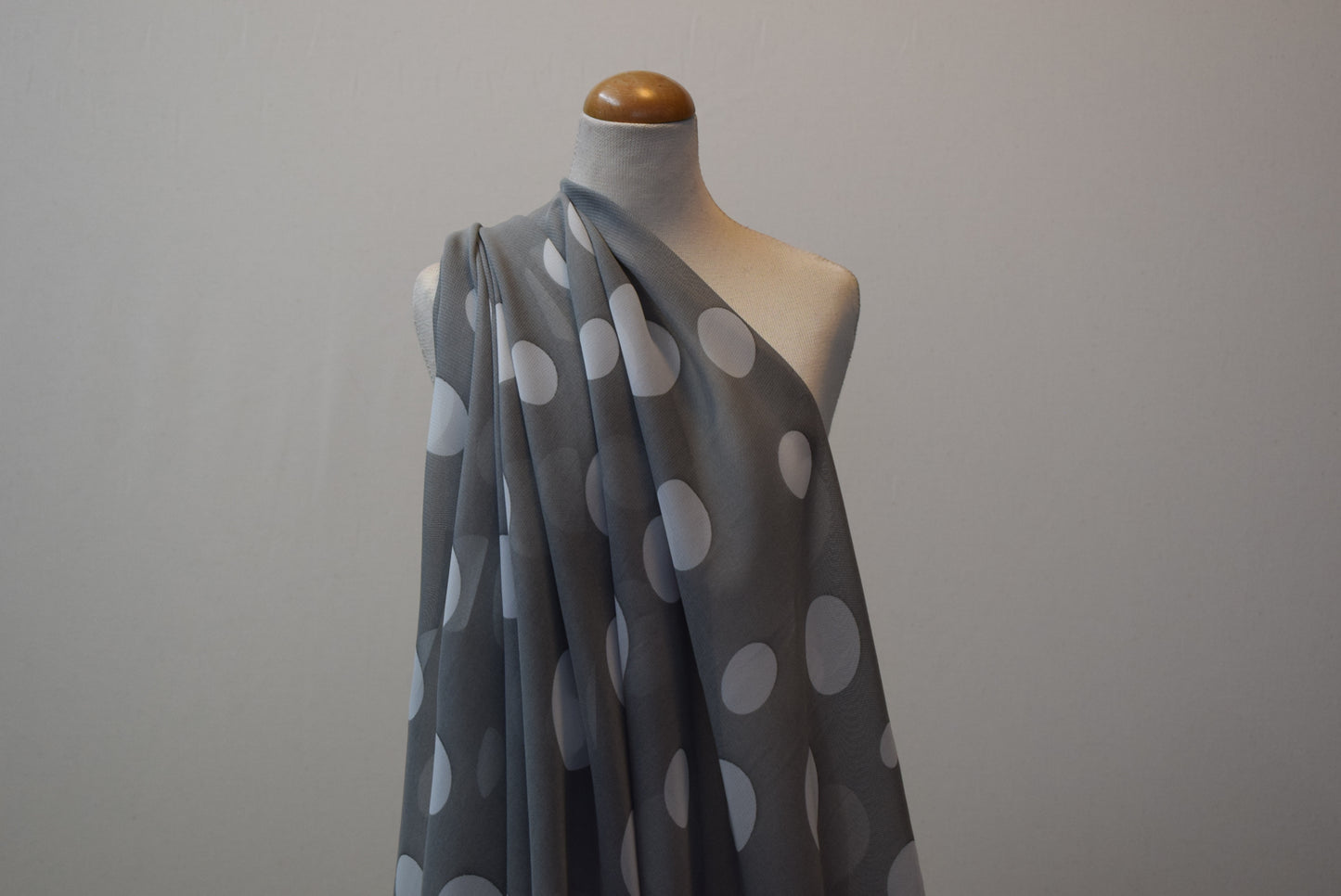 'Coin' Spot Chiffon - Grey