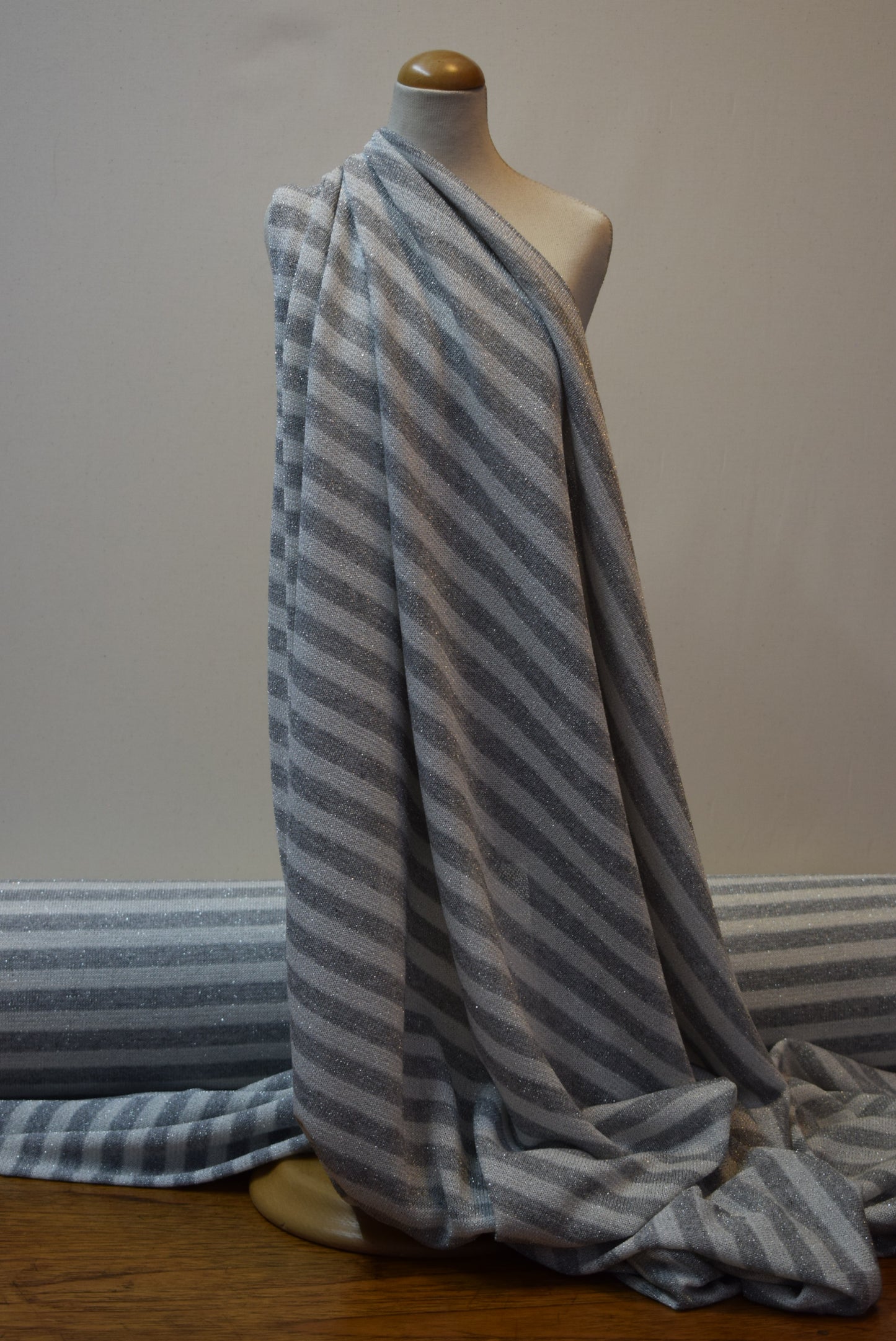 Lurex Stripe Knit - Grey