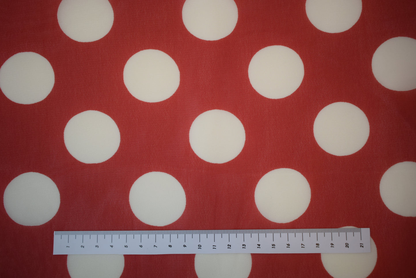 Large Red & White Spot Georgette