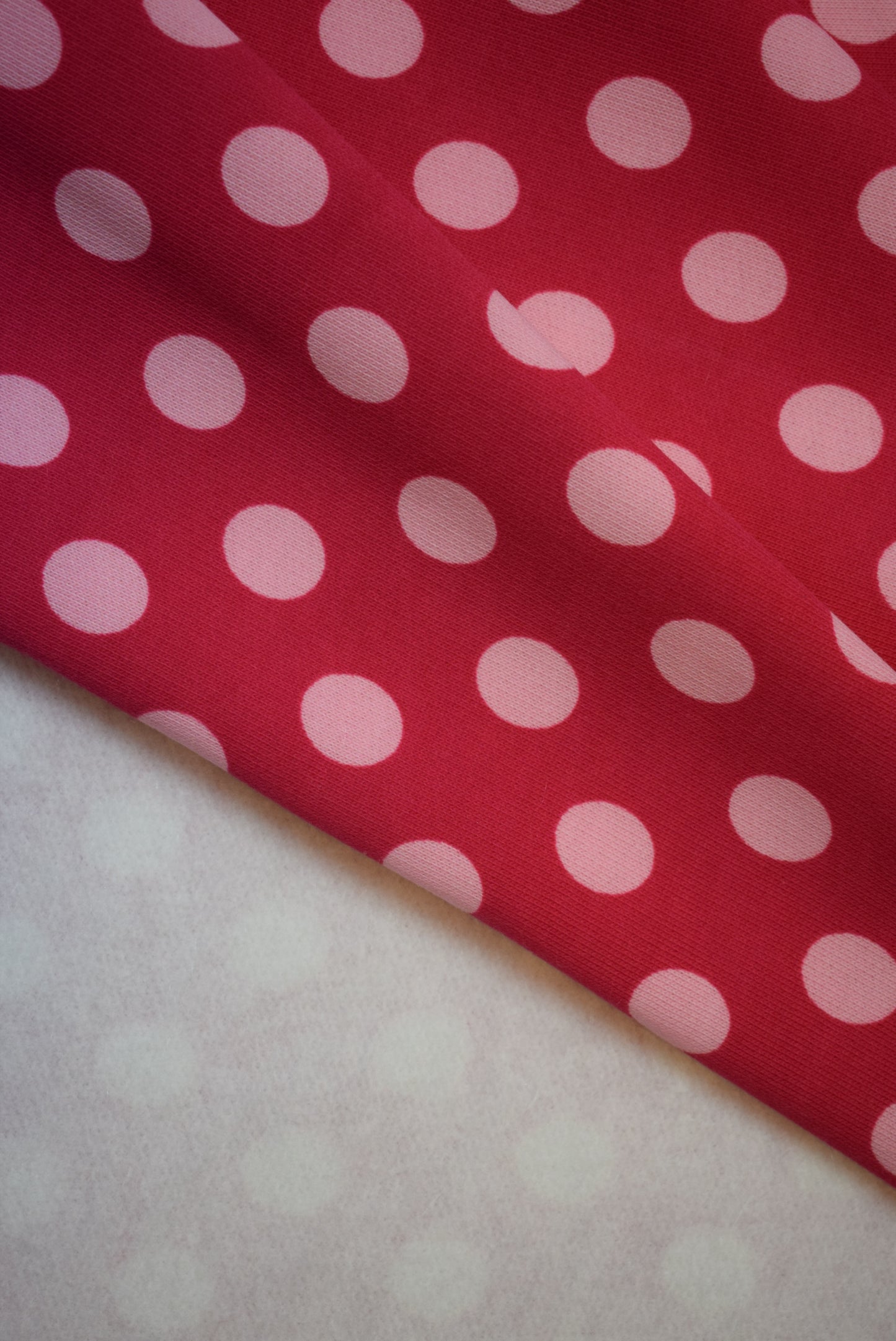 Pink Spot Fleece Sweatshirting