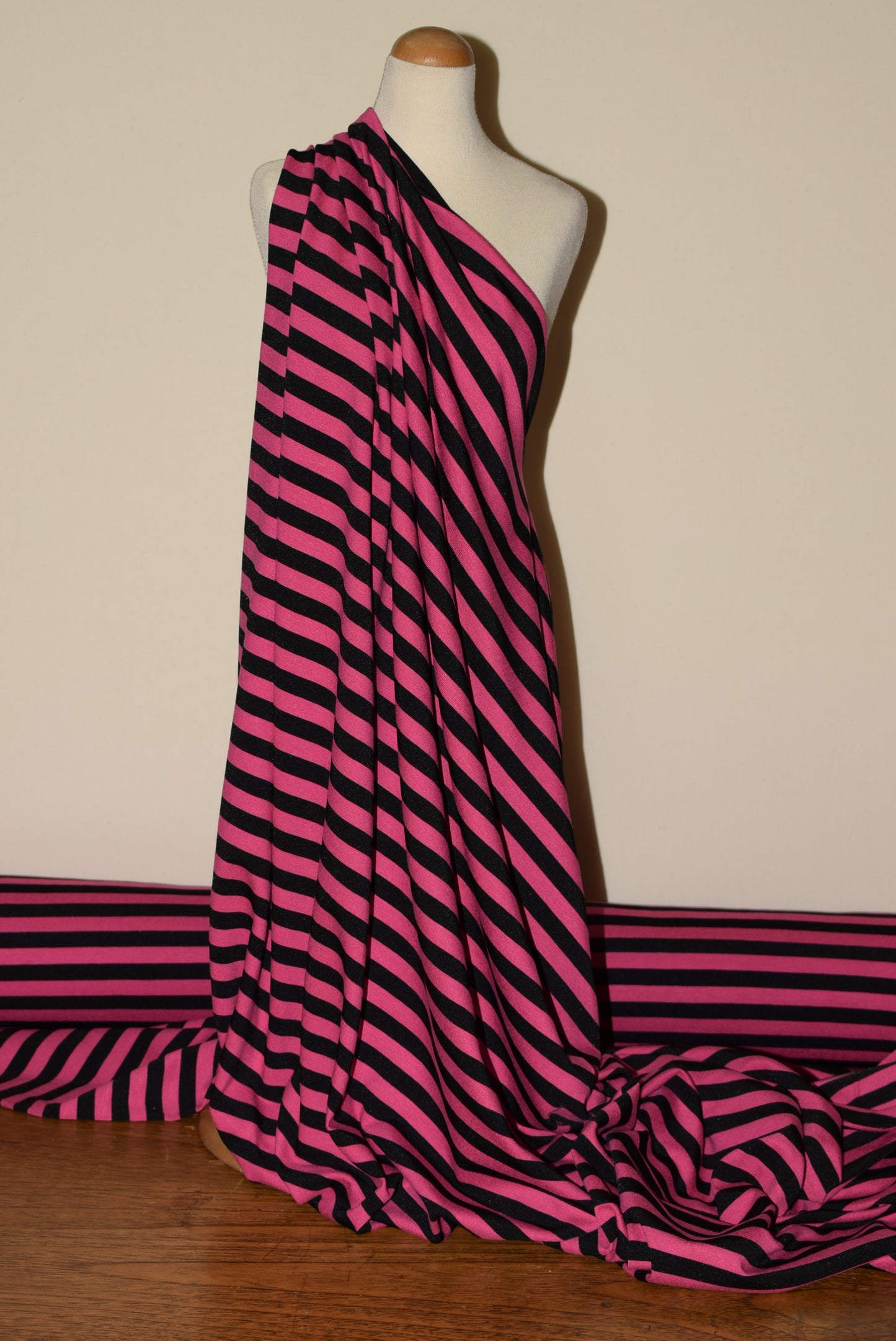 Cerise/Black Striped Jersey