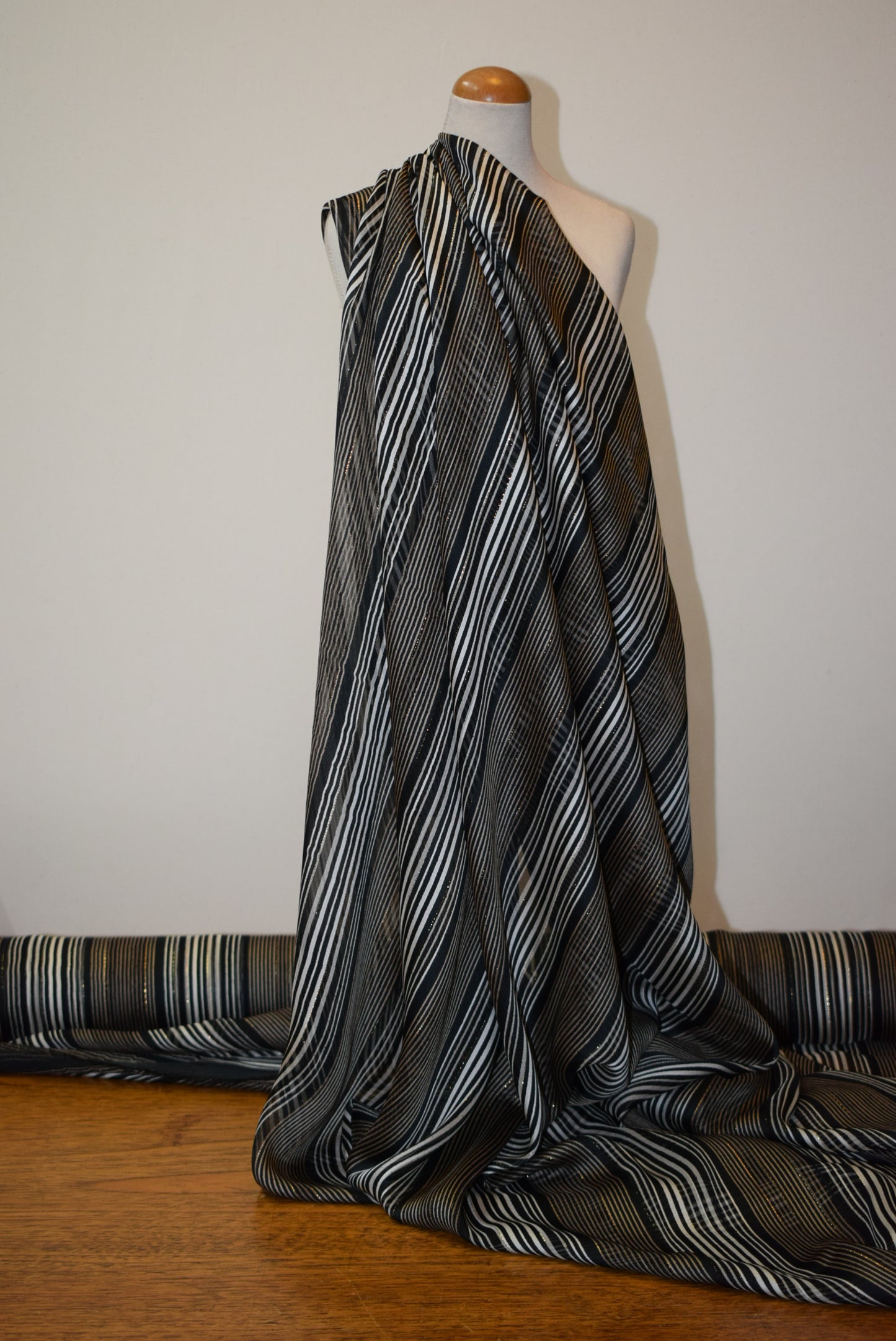 Lurex Satin Stripe Chiffon - Bronze