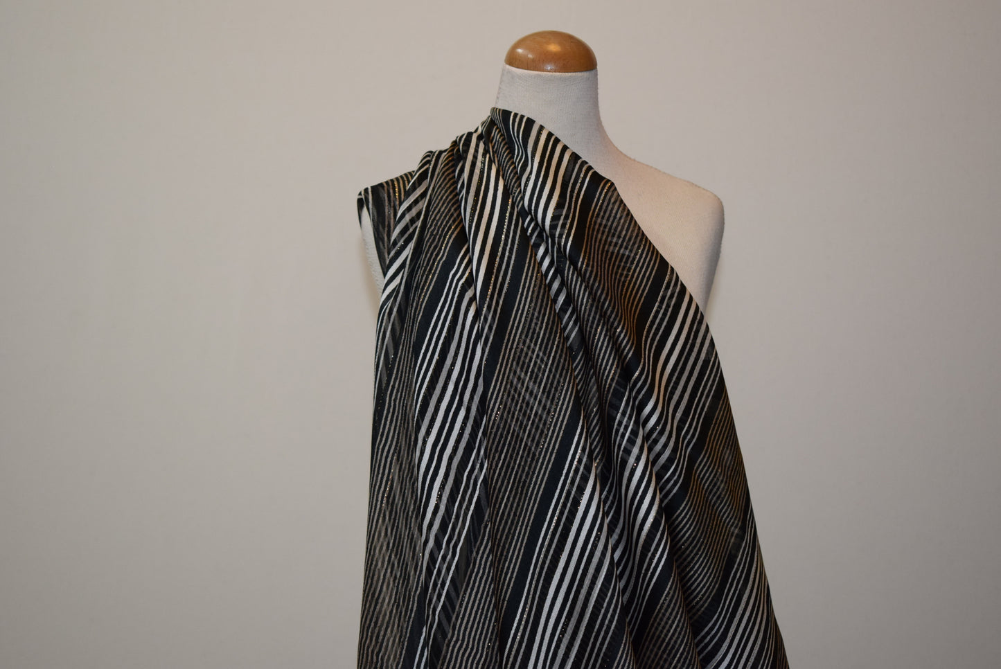 Lurex Satin Stripe Chiffon - Bronze
