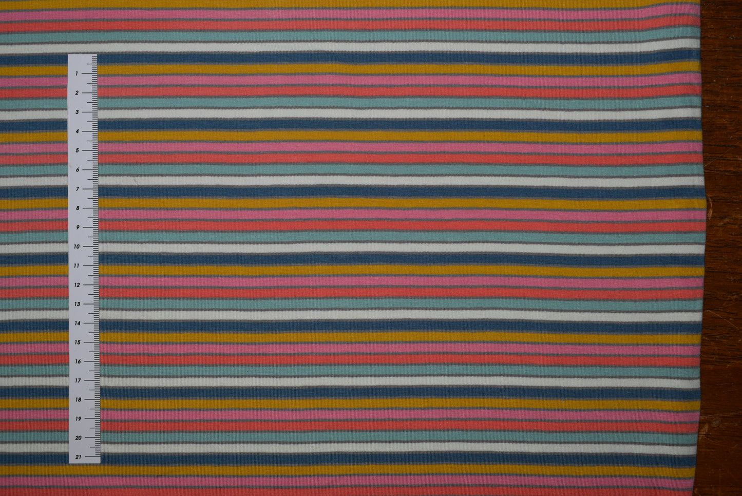 Blue/Coral Multi Striped Jersey