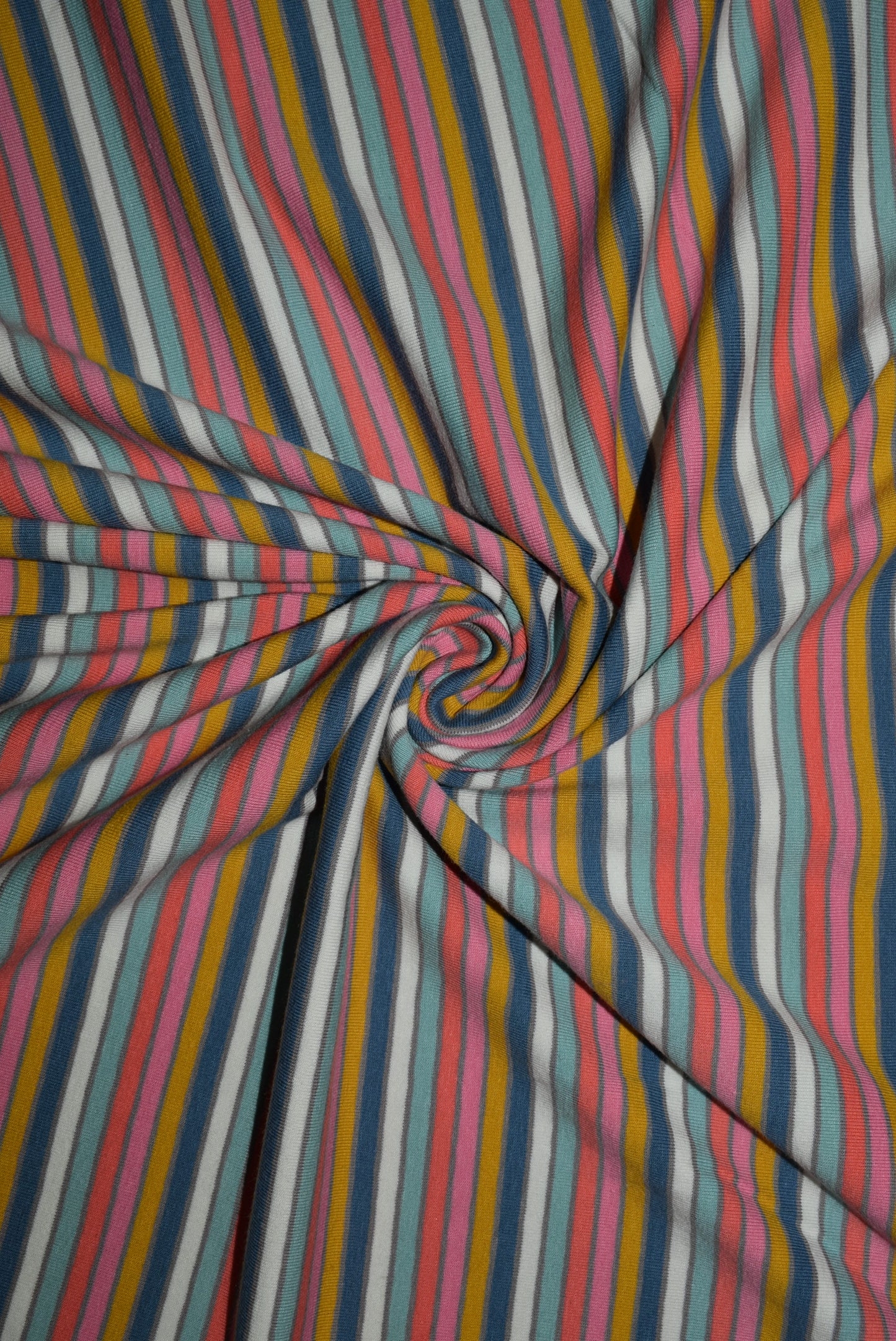 Blue/Coral Multi Striped Jersey