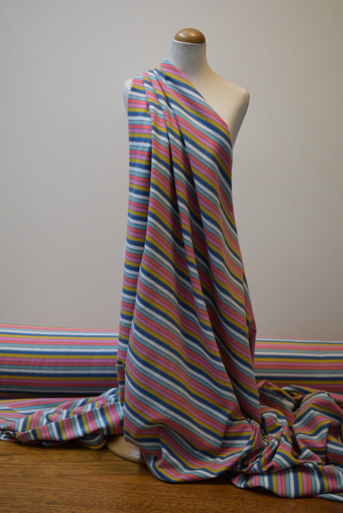 Blue/Coral Multi Striped Jersey