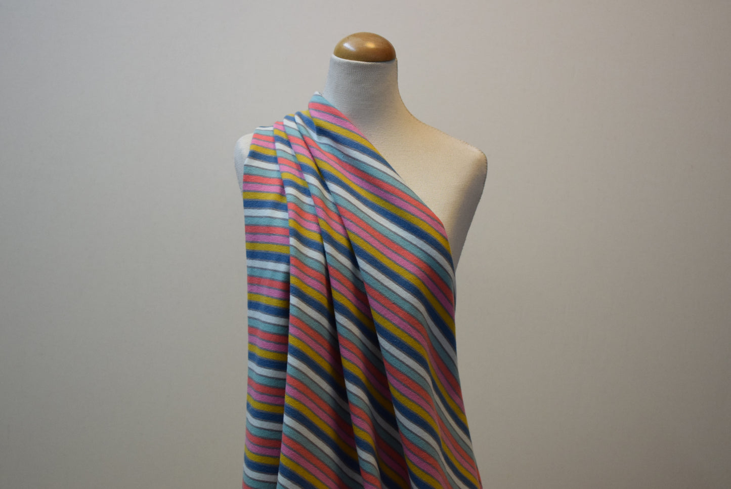 Blue/Coral Multi Striped Jersey