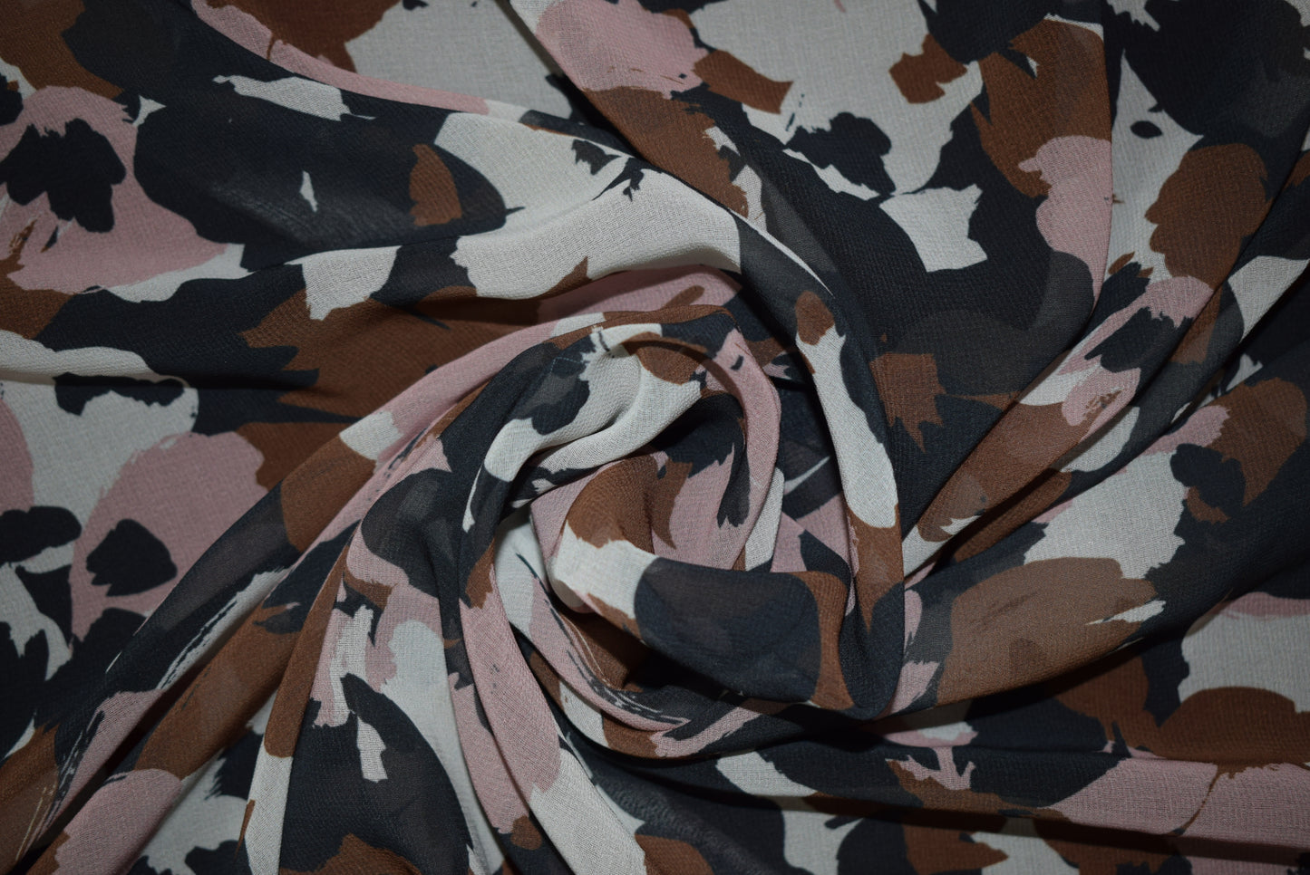 Camo Flower Georgette - Moss
