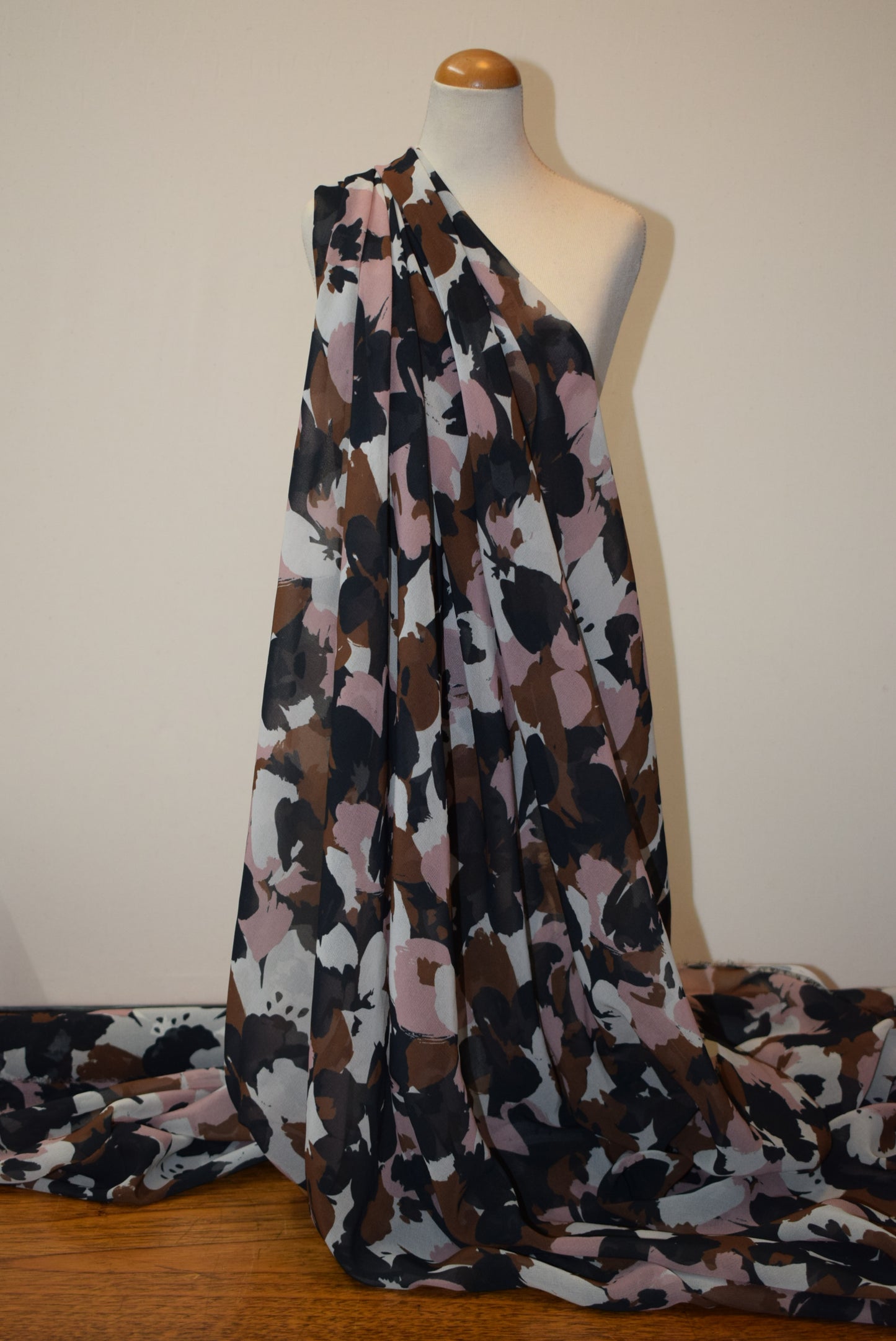 Camo Flower Georgette - Moss