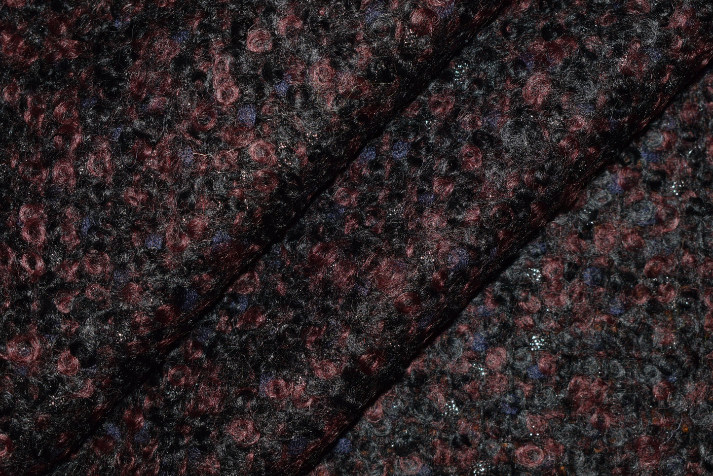 Burgundy Bouclé Tweed with Sparkle