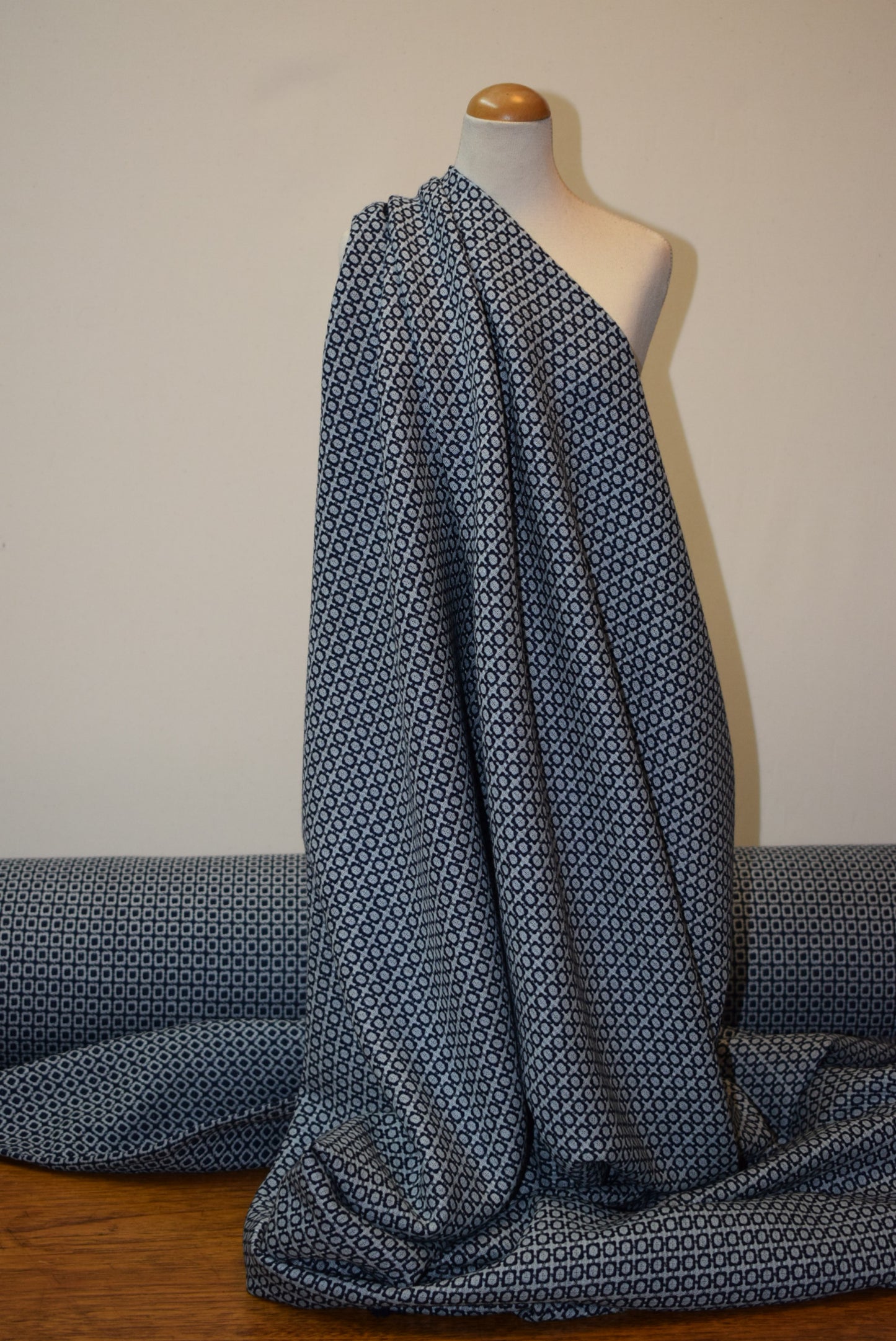 Navy Stretch Tweed