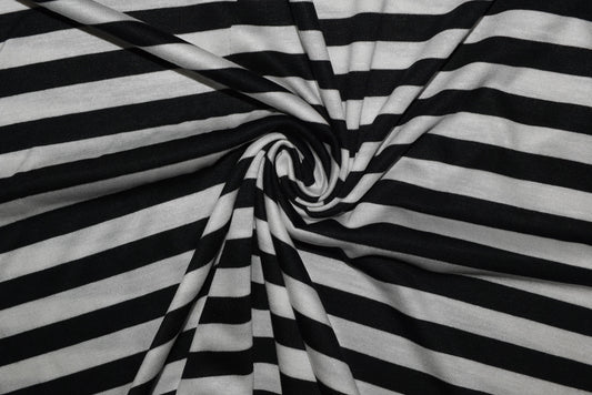 Black & White Stripe 'Silky' Jersey