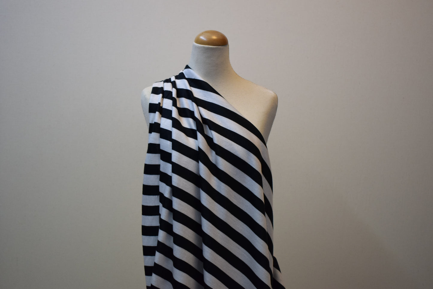 Black & White Stripe 'Silky' Jersey