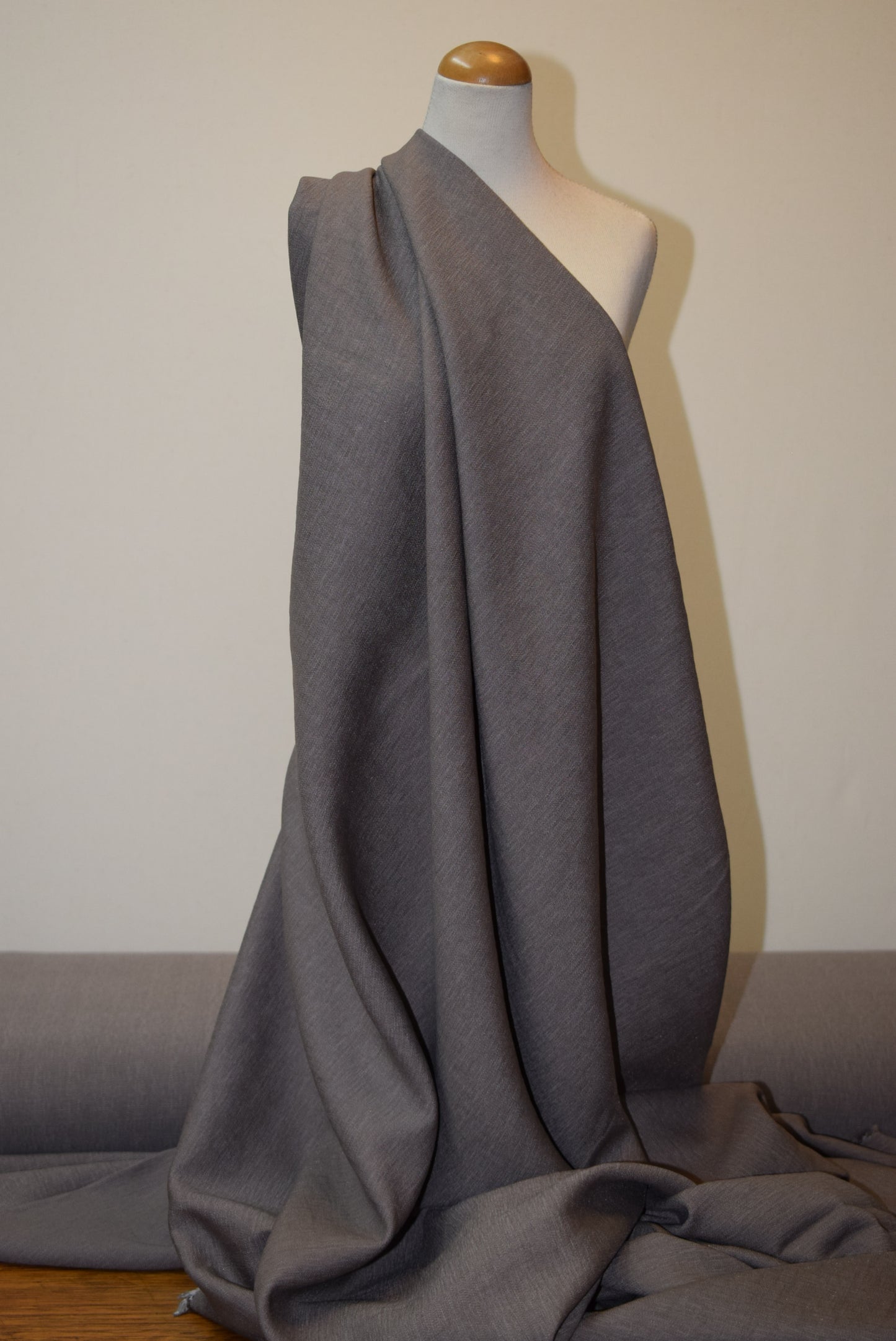 'Raindrop' Crepe Suiting - Taupe