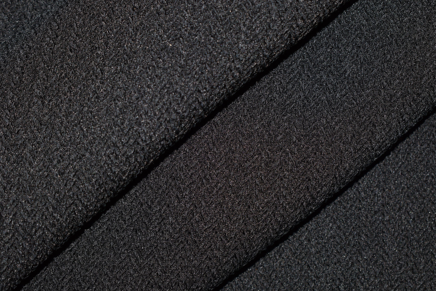 Black Silk Herringbone Plissé