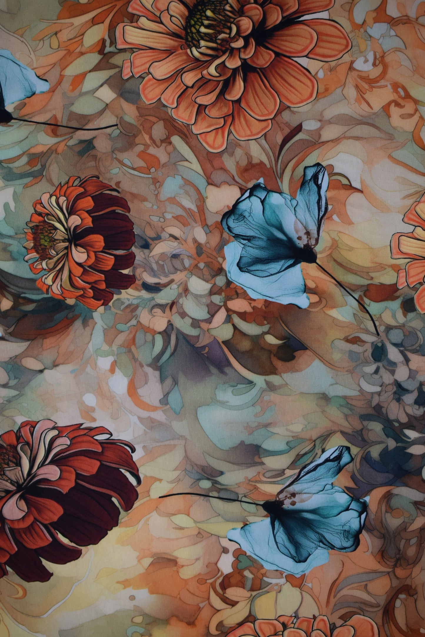 Leopard Floral Print jersey