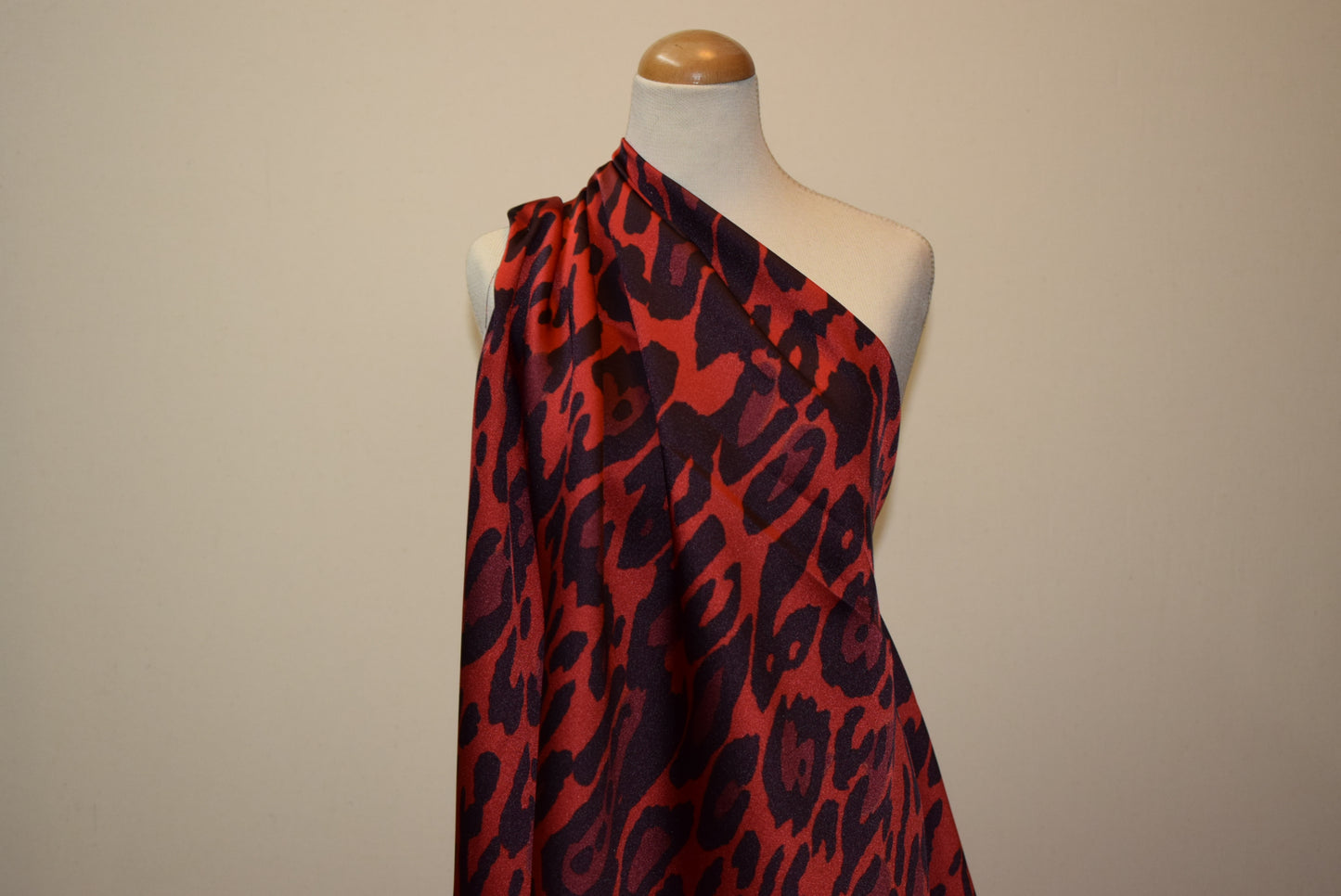 'Red Leopard' Satin