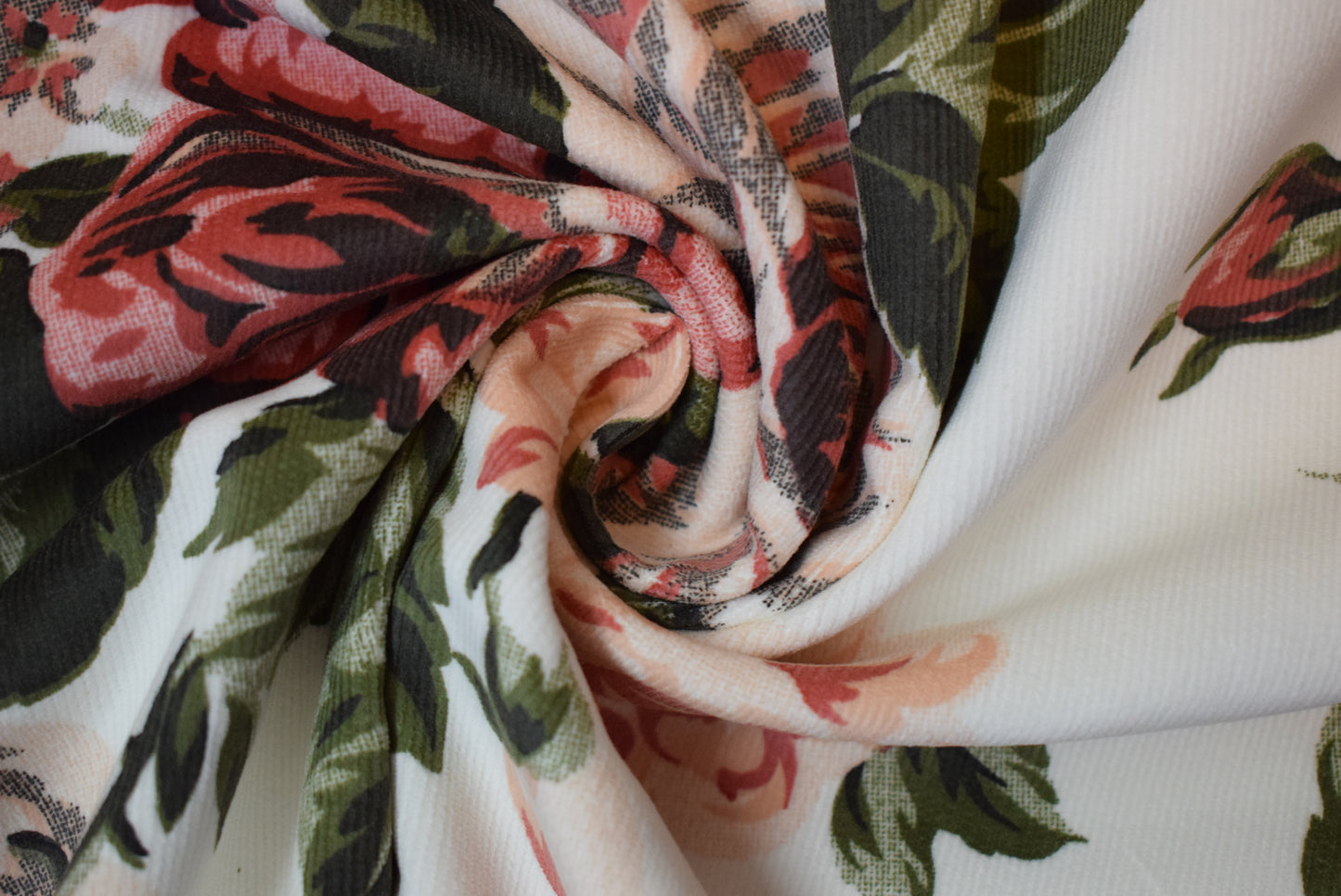 'Chintz Rose' Printed Needlecord