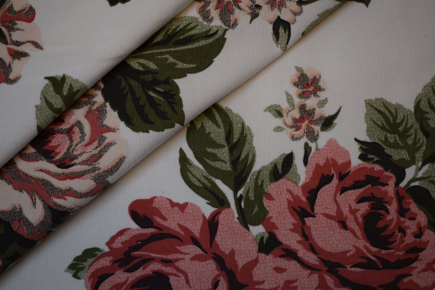 'Chintz Rose' Printed Needlecord