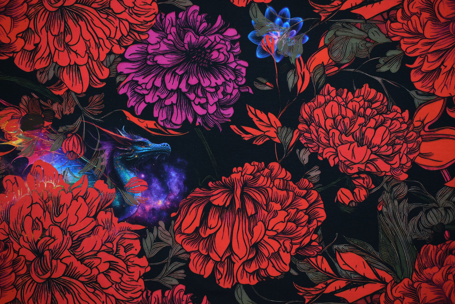 Leopard Floral Print jersey