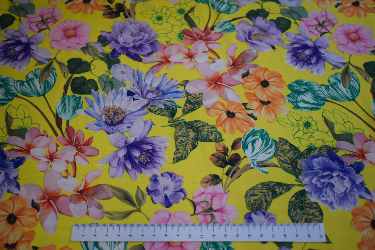 Yellow Floral Micro Satin