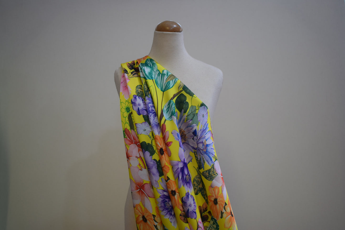 Yellow Floral Micro Satin