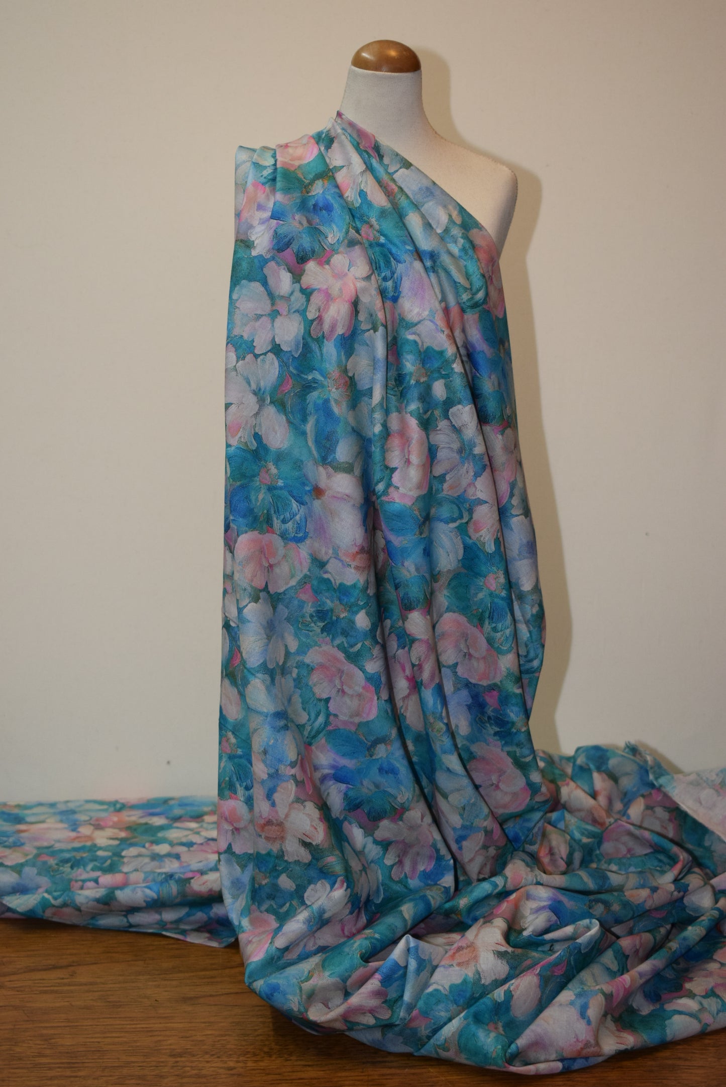 'Messina' Digital Print Lawn - Turquoise