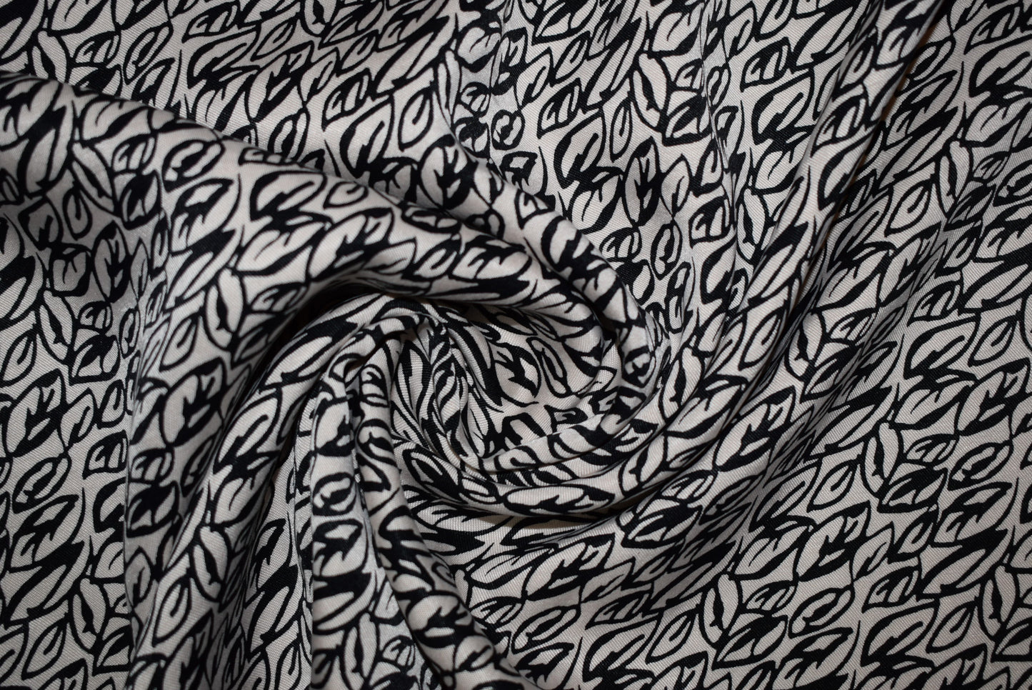 Leaf Print 'B' Cupro Satin