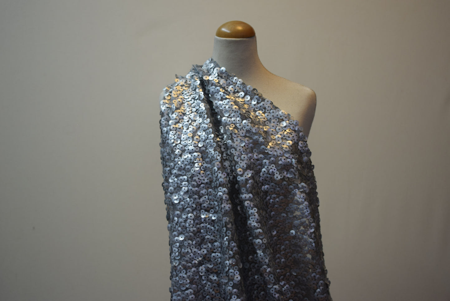 Platinum Sequins on Mesh