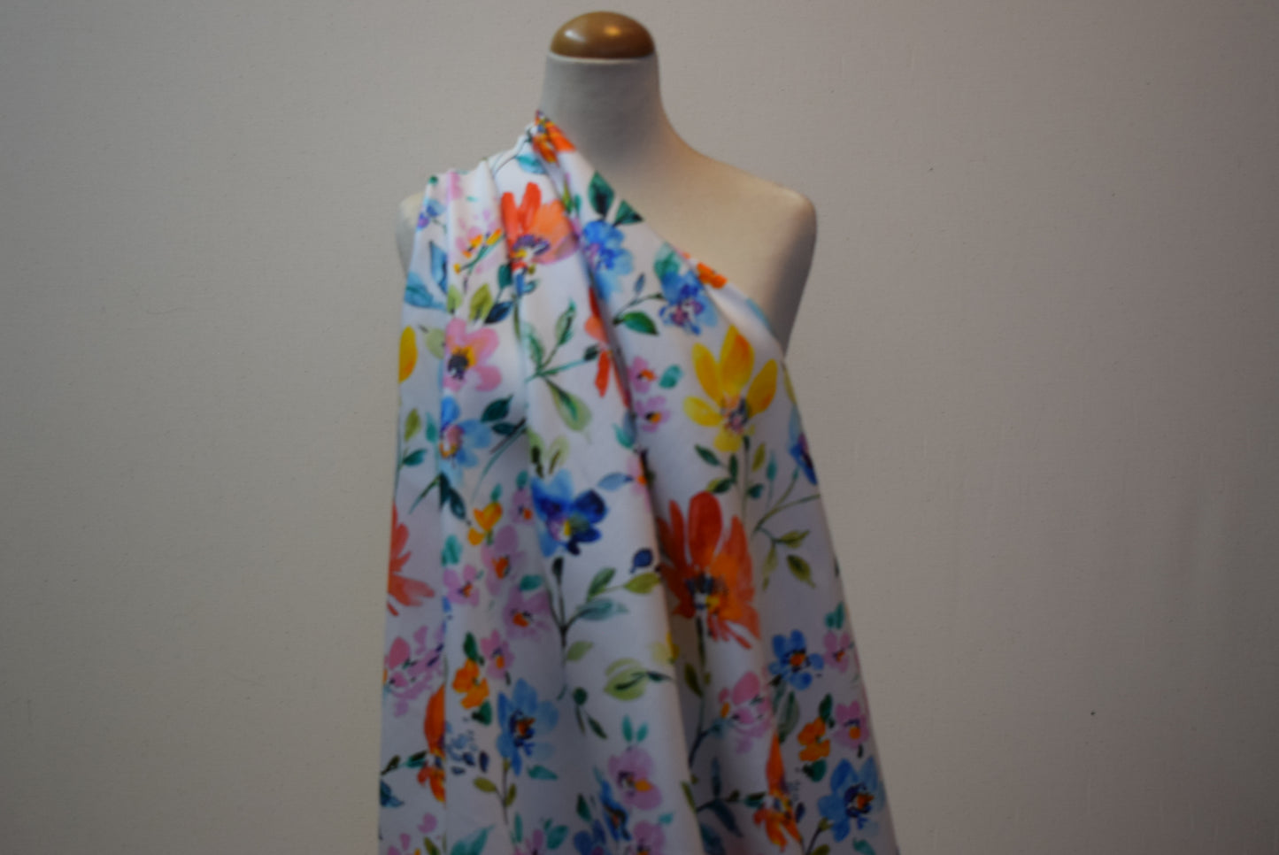'Rimini' Digital Print Sateen - White