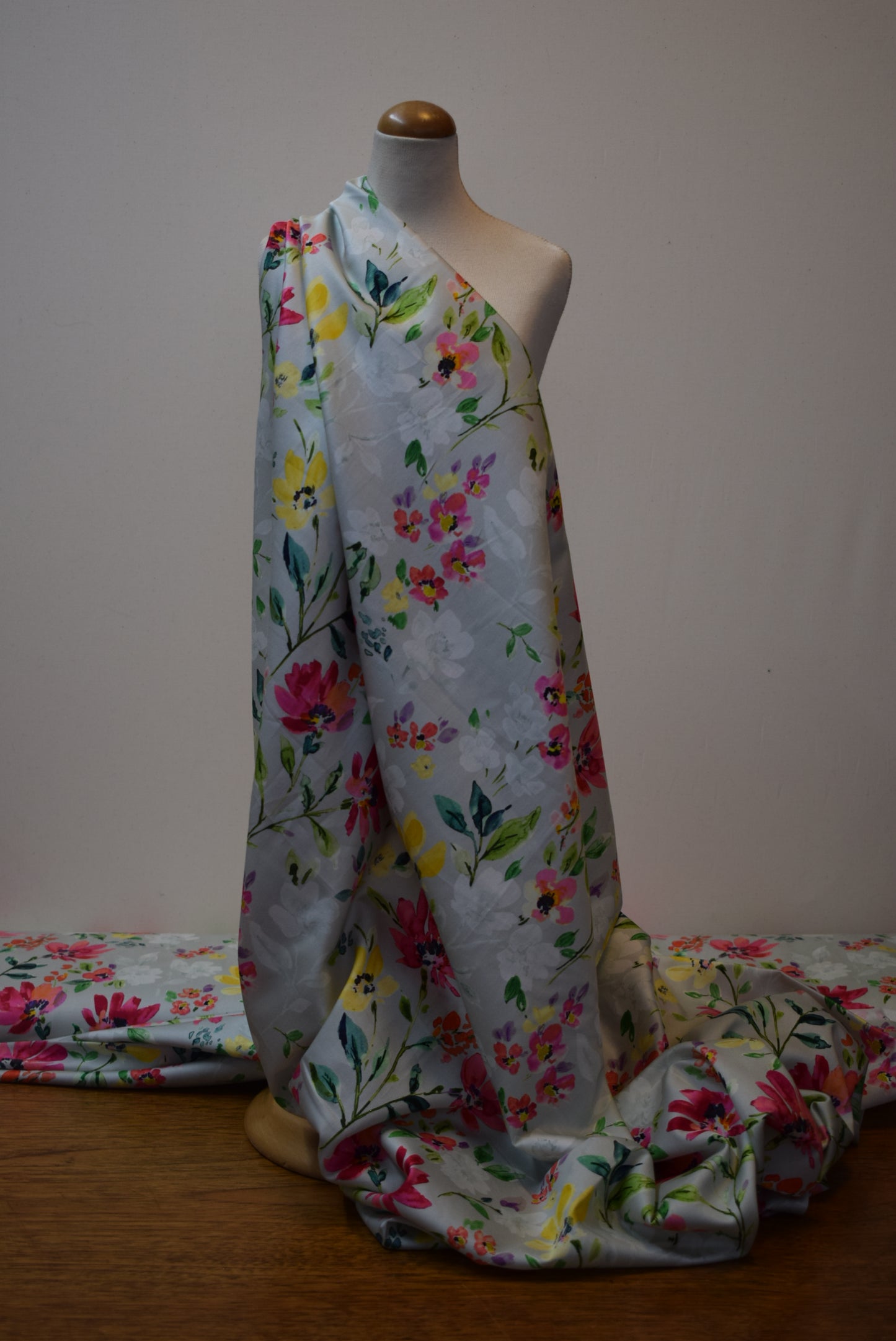 'Rimini' Digital Print Sateen - White
