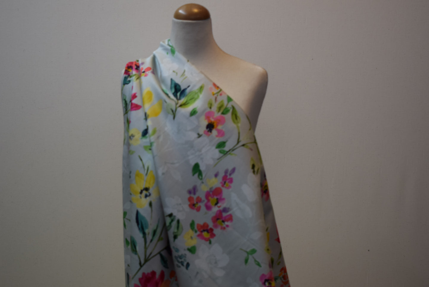'Rimini' Digital Print Sateen - White