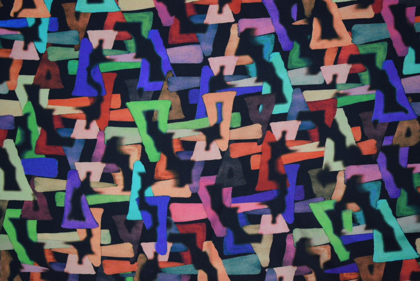 'Triangle Bright' Satin Print
