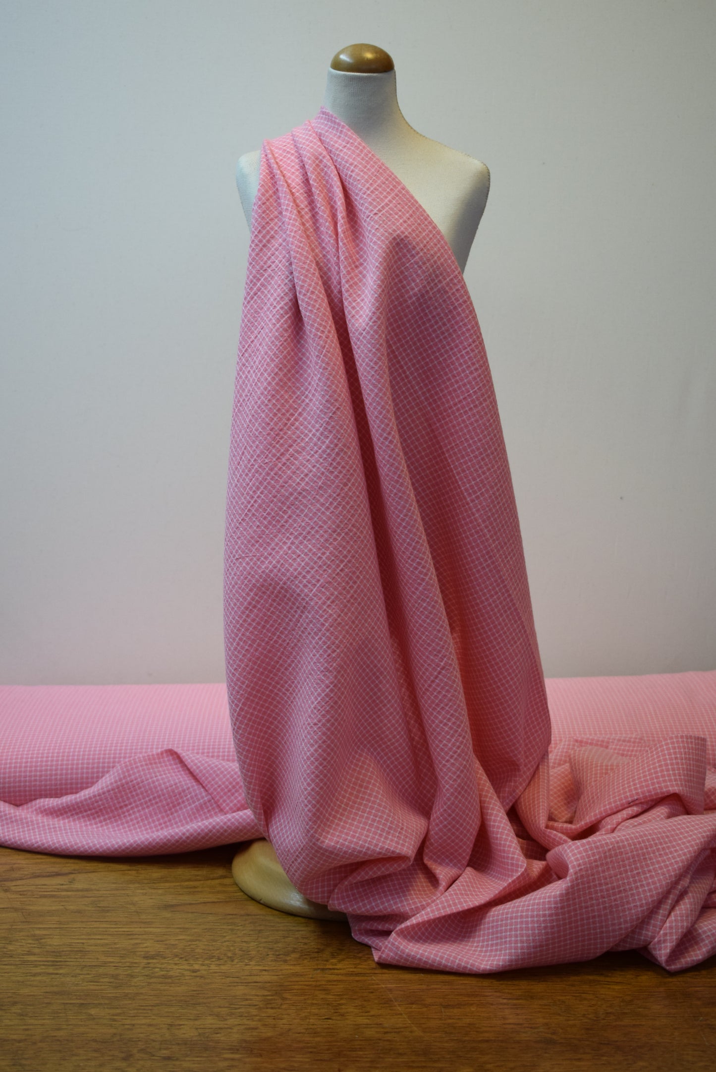 Pink & White Crinkle Check