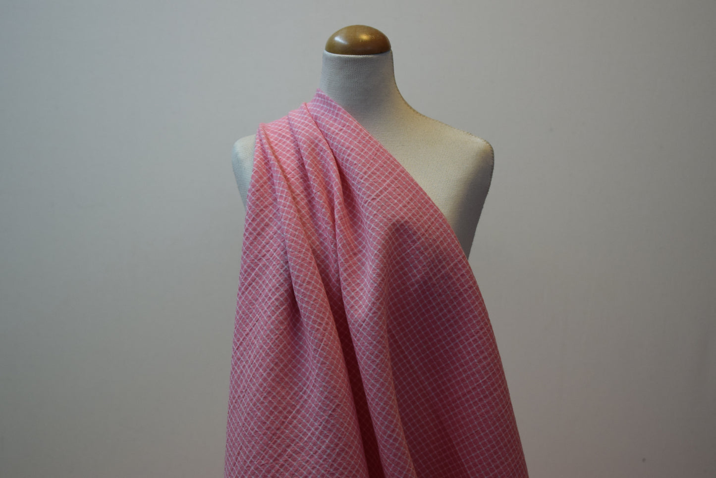 Pink & White Crinkle Check