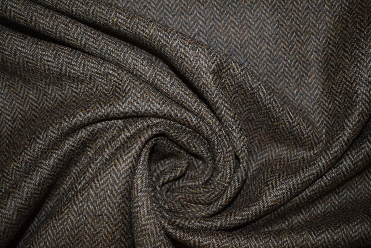 Brown Cashmere Mix Herringbone