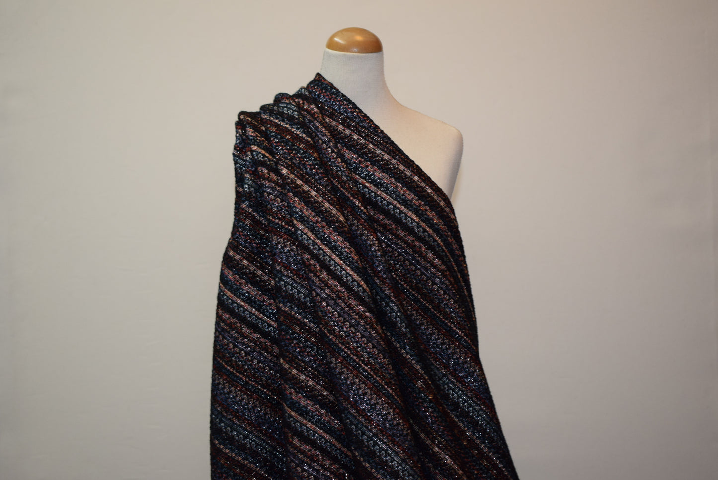 Metallic Cross-Stripe Jacquard