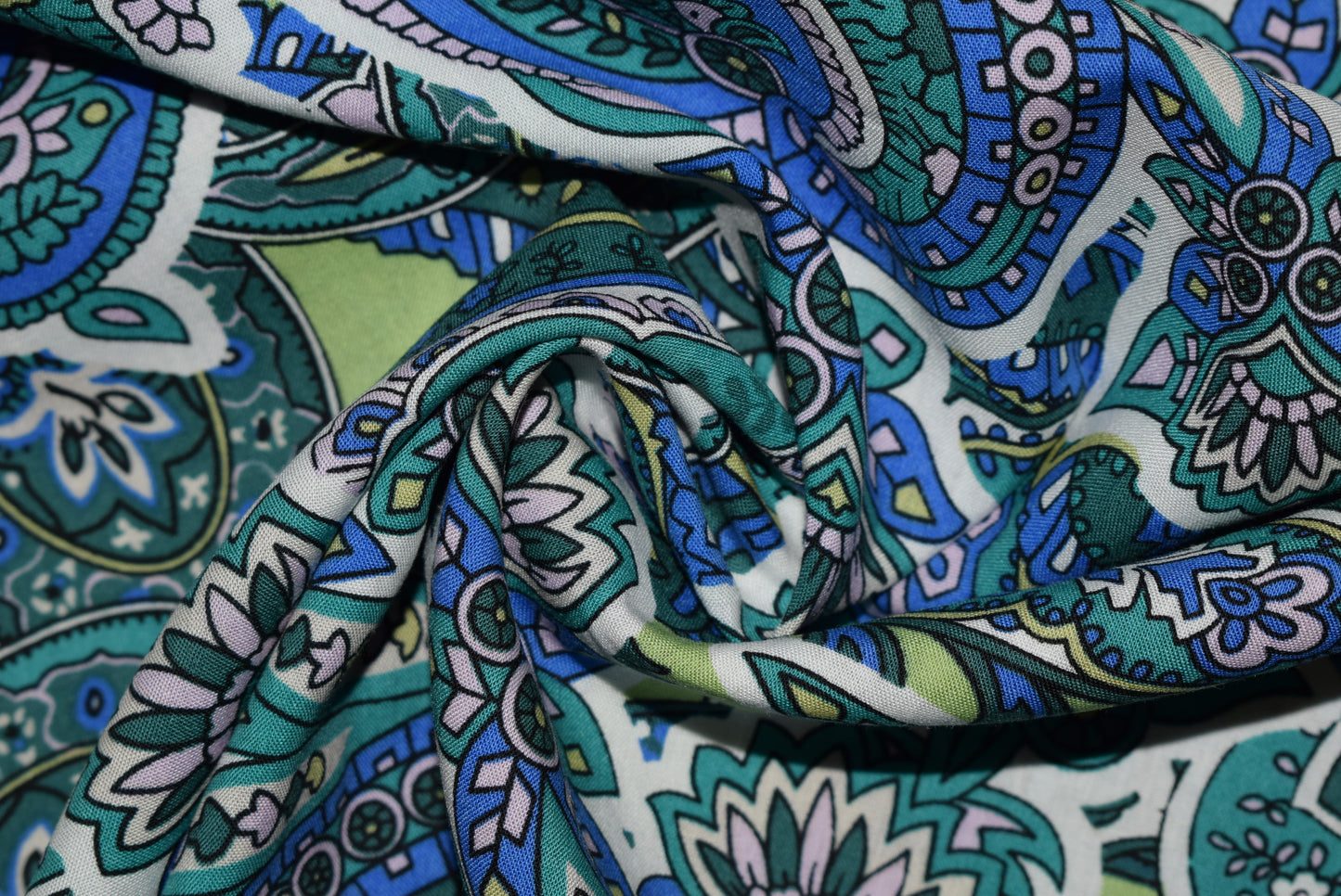 Double Border Paisley - Green