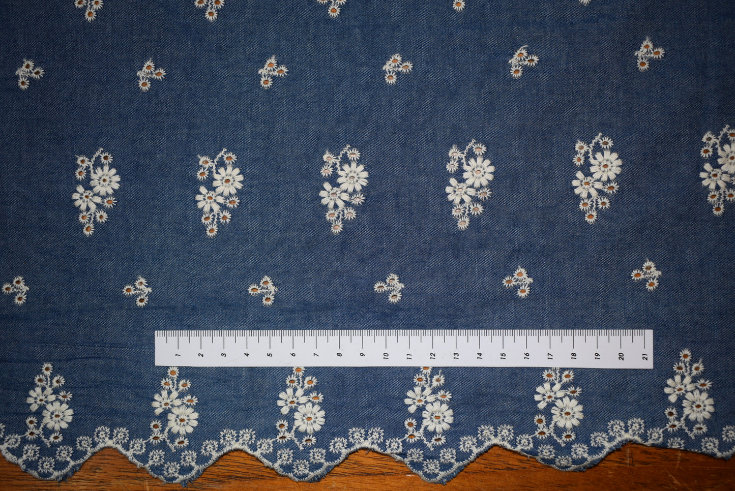 Embroidered Chambray - Double Flounce