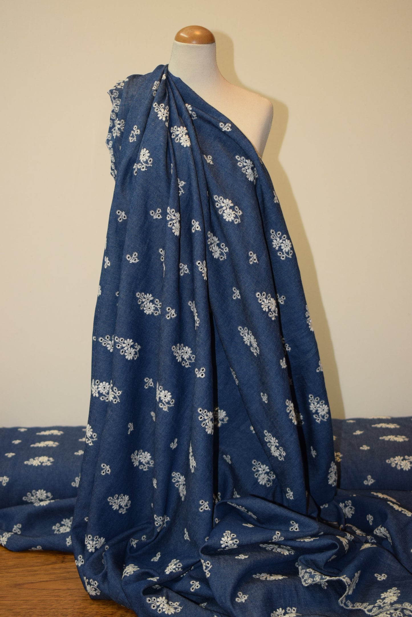 Embroidered Chambray - Double Flounce