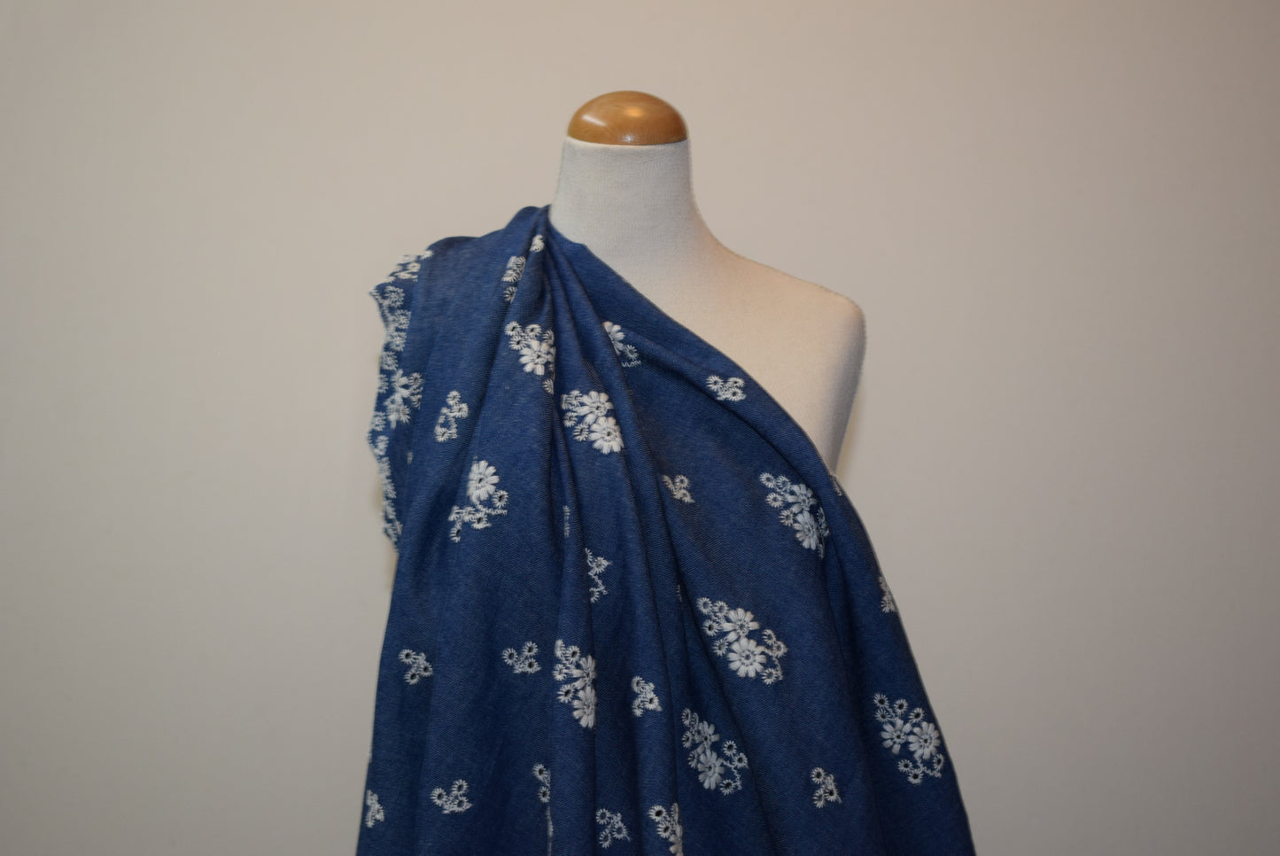 Embroidered Chambray - Double Flounce