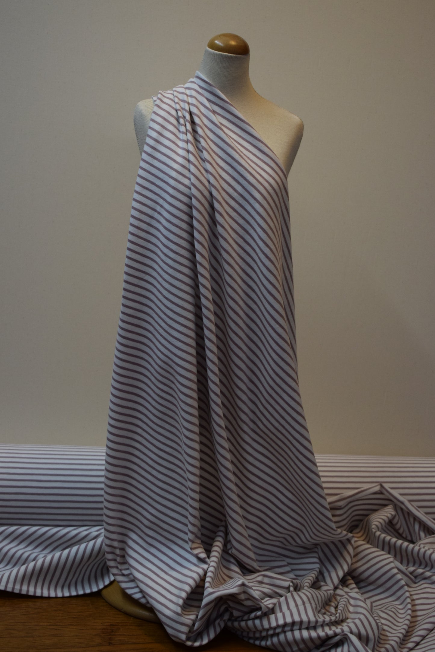 220grms Stripe Jersey - Rose /Ivory
