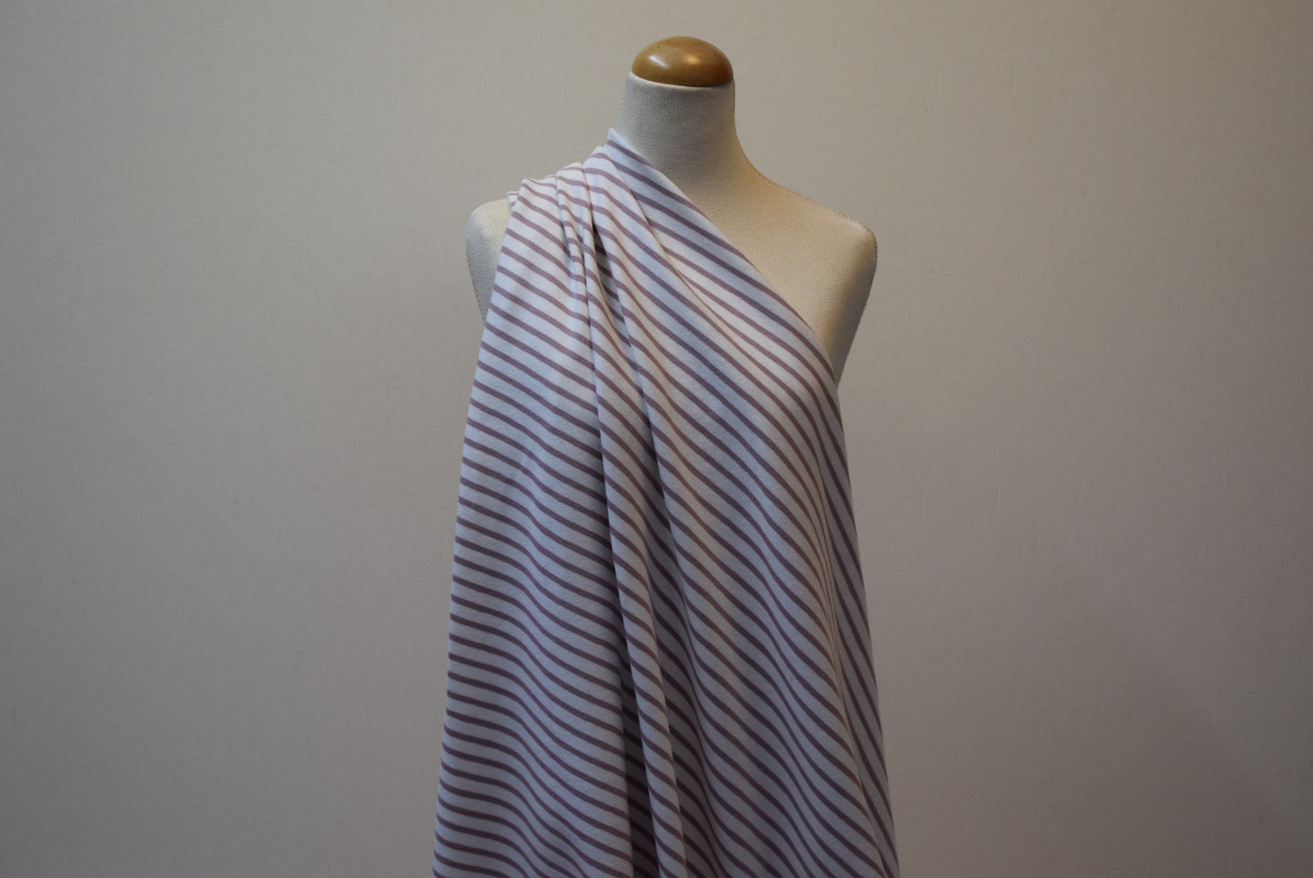220grms Stripe Jersey - Rose /Ivory
