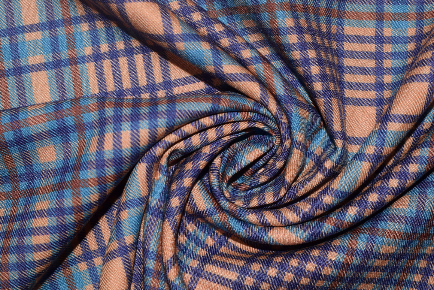 'Seville Check' Twill - Blue