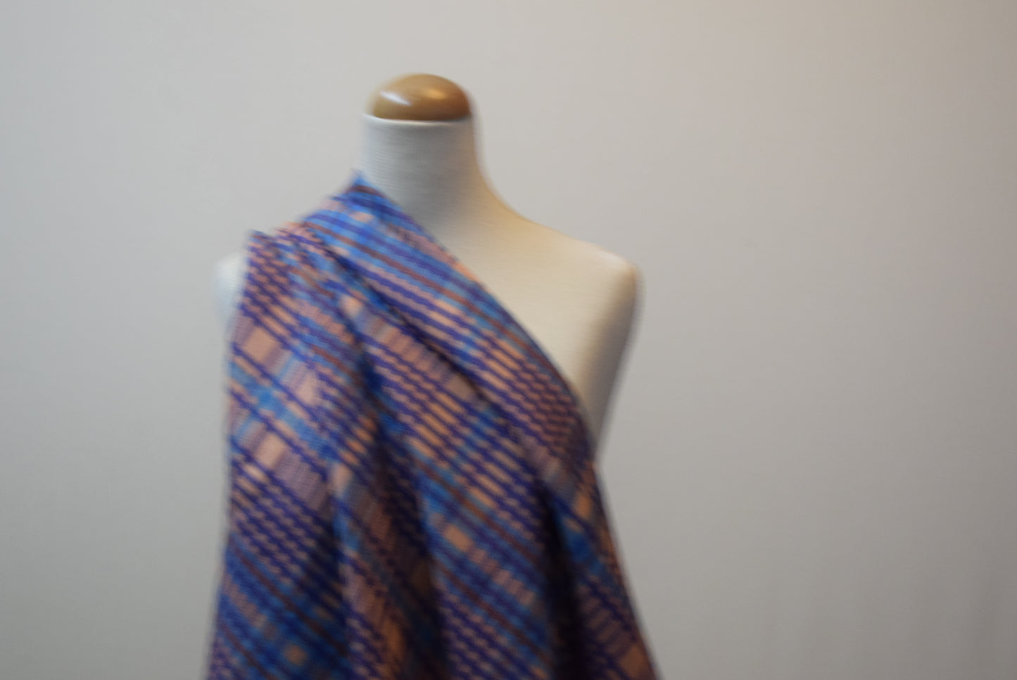 'Seville Check' Twill - Blue