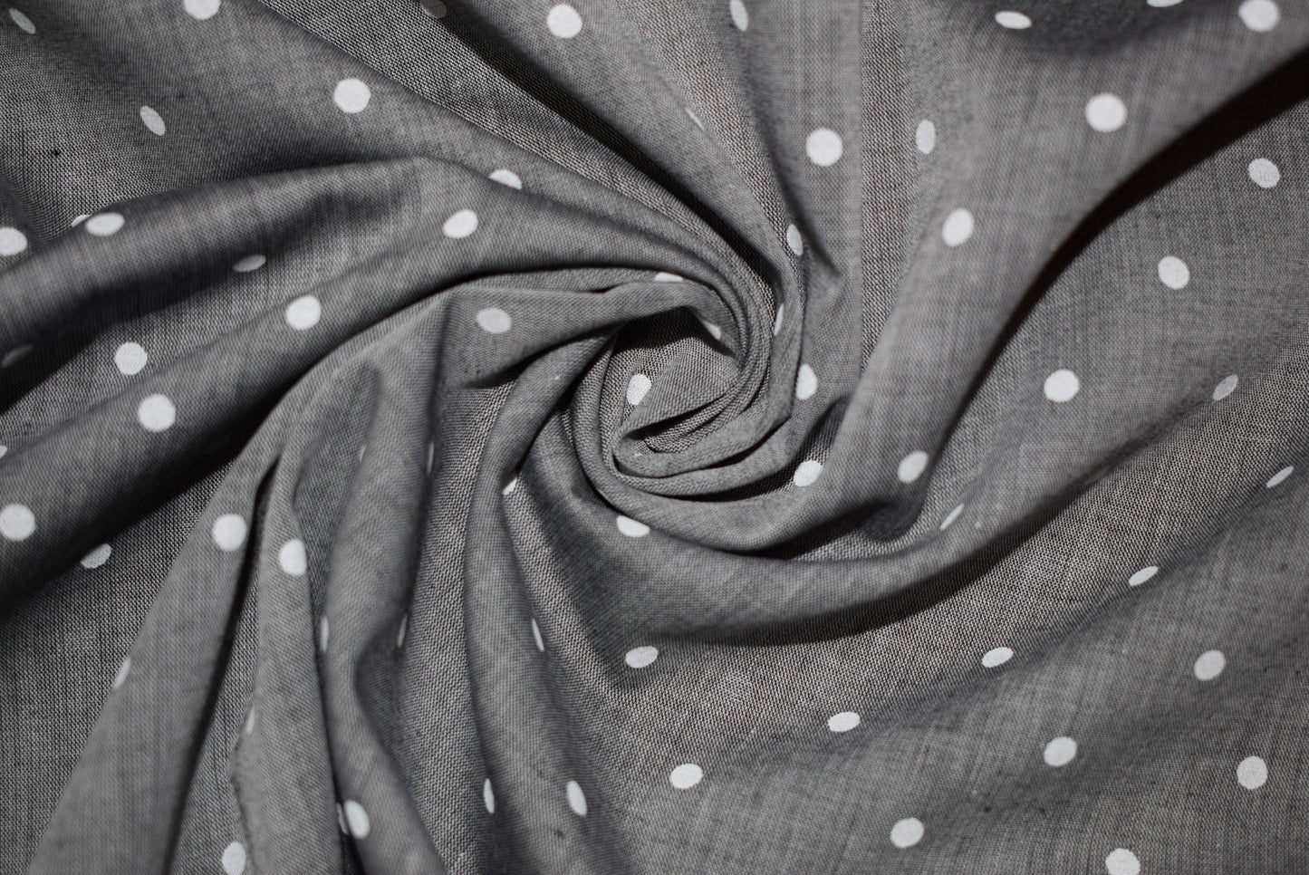 Polka Chambray Lawn - Grey/White
