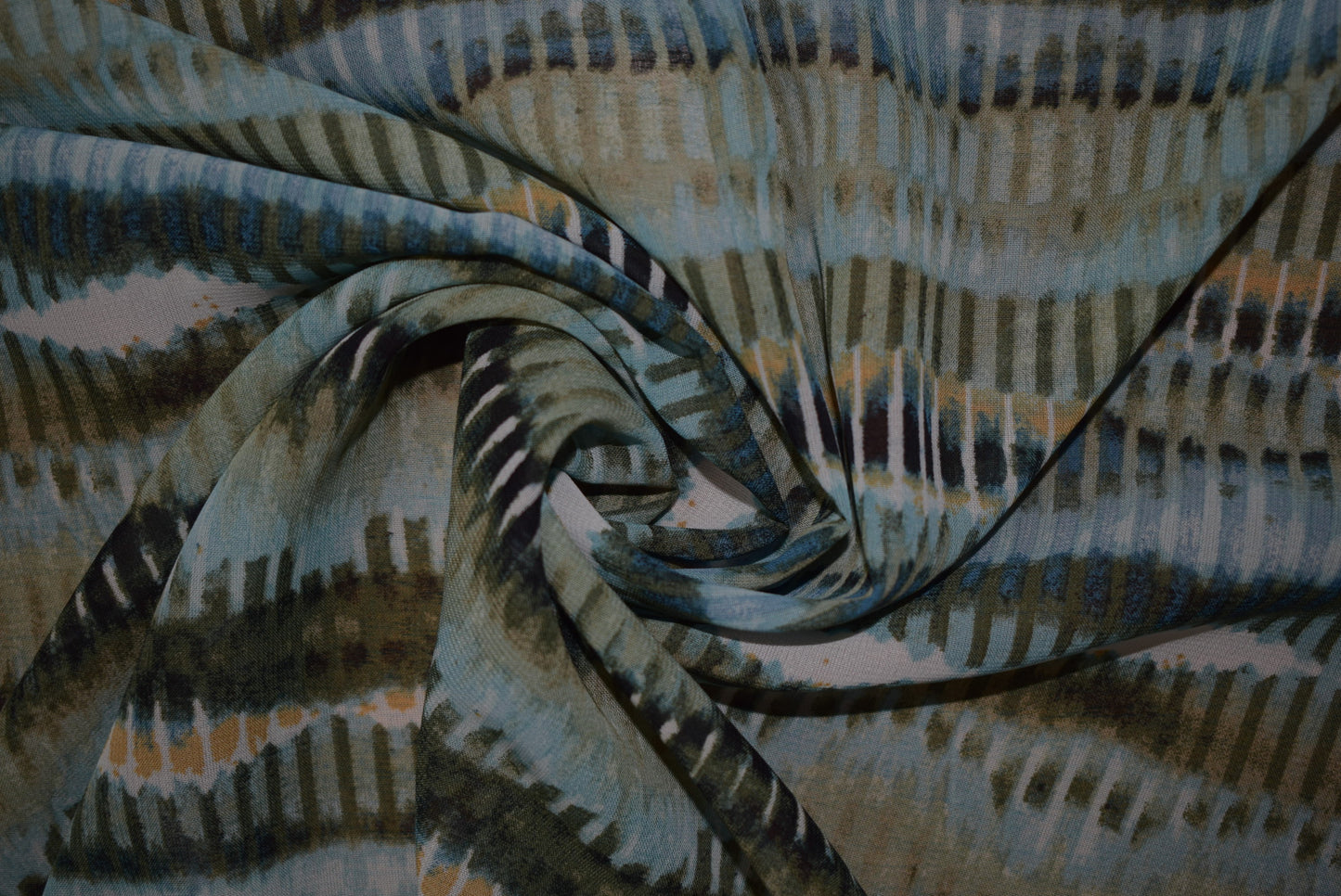 'Horizon' Georgette - Green