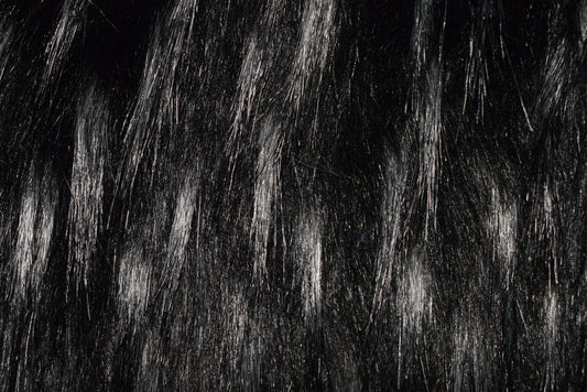 Luxury Faux Fur Strip - Black Fleck