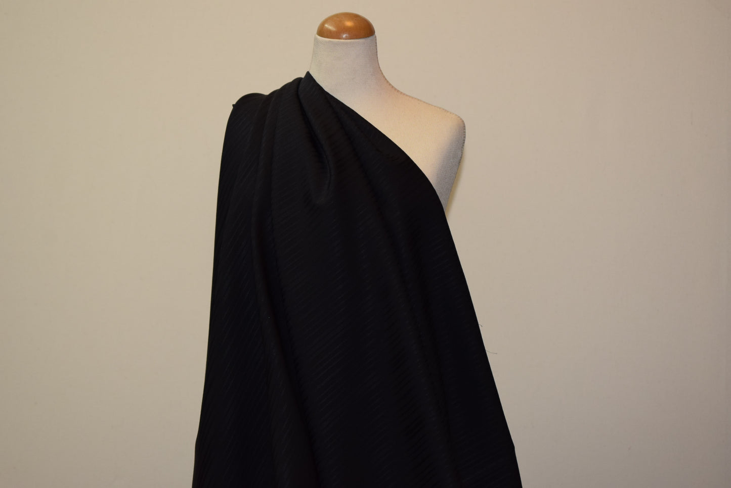 Black Self Stripe Shirting